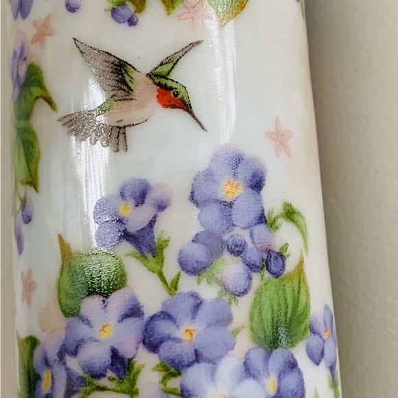 Crystal Cathedral Ministries Hummingbird And Purple Flower Candlestick Holders 2 - Picture 6 of 8